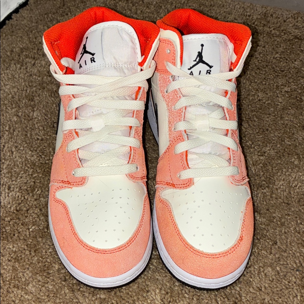 Nike Kids Peach and White High-Top Sneakers